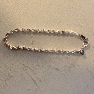 NWOT Sterling 925 Rope Bracelet; 8", UNISEX, trending, Collegiate, Quiet Lux